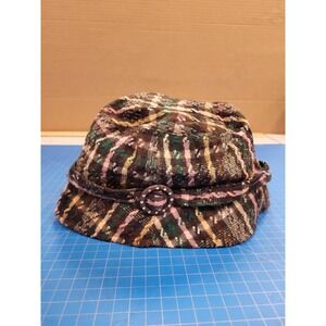DS&Y Cloche Hat Plaid Acrylic One Size Fits Most Womens Fashion Headwear Cap